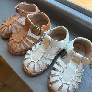 Chic Kids Tan and Cream Sandals